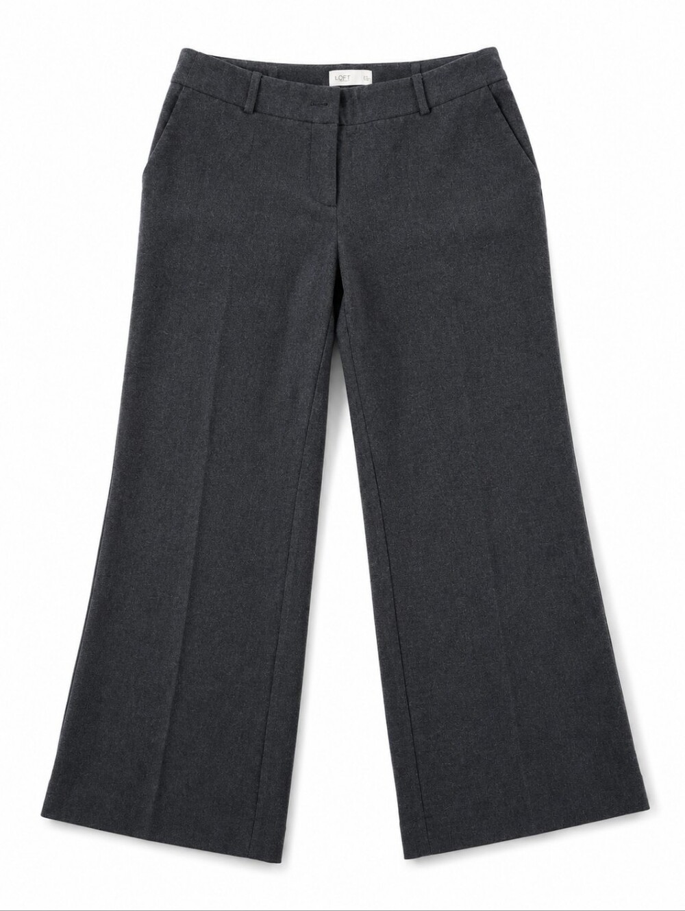 LOFT Petites Julie Trouser Pants 6P Charcoal Gray Stretch Career Dress